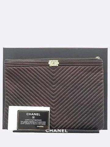 A84406 Black color boy caviar gold plated new medium clutch Chanel