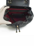 Backpack Grained Shiny Calfskin Gold Metal Black Chanel