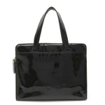 Chanel Logo Patent Leather Tote Bag Black