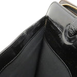 Chanel Logo Patent Leather Tote Bag Black