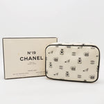 Chanel Logo Print Travel Pouch Cosmetic Bag