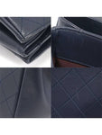 A93518 Navy Calfskin Quilted Metal Chain Tote 2WAY 23rd Unit Chanel