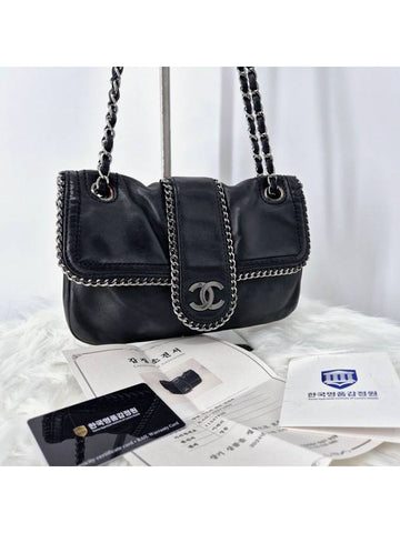 Around Flap Chain Shoulder Bag Black Chanel