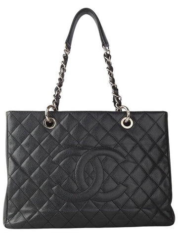 A50995 Caviar Grand Shopping silver shoulder bag 34090K 2 Chanel