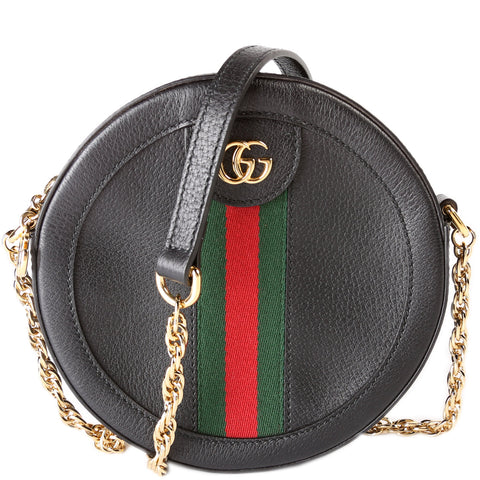550618 Ophidia Leather Round Small Crossbody