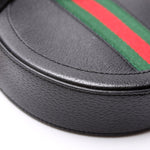550618 Ophidia Leather Round Small Crossbody Black