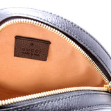 550618 Ophidia Leather Round Small Crossbody Black