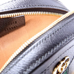 550618 Ophidia Leather Round Small Crossbody Black