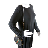 550618 Ophidia Leather Round Small Crossbody Black