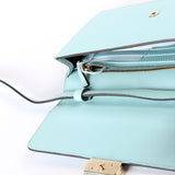 369664 Interlocking G Calfskin Leather Icon Wallet Crossbody Blue
