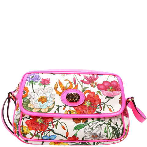 550147 Flora Canvas Crossbody Pink/Multicolor