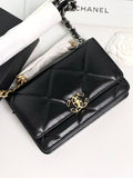 19 Chain Lambskin Cross Bag Black Chanel
