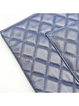 A82552 Navy Caviar Classic Large CC Silver Logo Clutch Chanel
