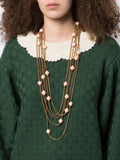 Chanel Long Chain Bead and Rhinestone Necklace