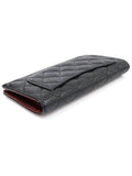 A31509 Black caviar gold classic long flap wallet 16th Chanel