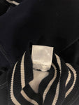 *HOT* Chanel Airline Collection Navy Cashmere Jumper and Mini Skirt Set with Silver Logo Airplane Appliqu√©s Size FR 38 (UK 10)
