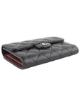 AP0232 Classic caviar silver CC logo medium wallet department store invoice 33714K Chanel
