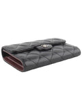 AP0232 Classic caviar silver CC logo medium wallet department store invoice 33714K Chanel