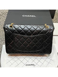255 Vintage Calfskin Gold Tone Metal Large Flap Shoulder Bag Black Chanel