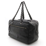 Chanel Luxury Line Coco Shoulder Bag Semi-Shoulder Mini Boston Bag Black Black Silver Gold A32919