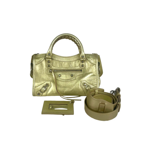 balenciaga City Mini Gold