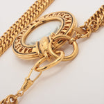 Chanel Logo Pendant GP G Lupe Necklace 2 Series Chain