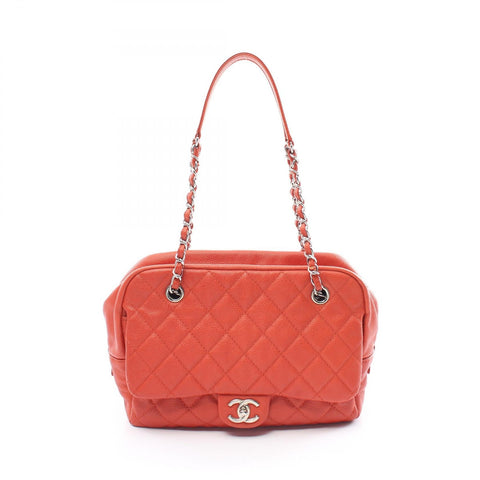 Chanel Matelasse Caviar Shoulder Bag Red