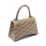 balenciaga Hourglass Leather Handbag Beige