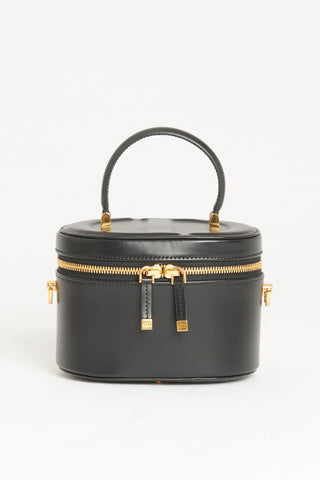 2023 Black Leather CD Signature Vanity Case Crossbody