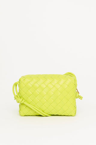 Acid Kiwi Nappa Mini Loop Intrecciato Crossbody Bag