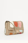 2022 Grey Leather Crochet Crossbody Bag