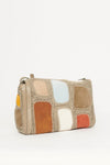 2022 Grey Leather Crochet Crossbody Bag