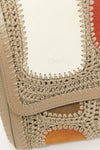 2022 Grey Leather Crochet Crossbody Bag