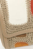 2022 Grey Leather Crochet Crossbody Bag