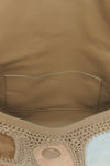 2022 Grey Leather Crochet Crossbody Bag