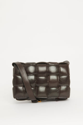 2019 Chocolate Brown Leather Cassette Crossbody Bag