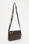 2019 Chocolate Brown Leather Cassette Crossbody Bag