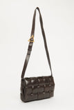 2019 Chocolate Brown Leather Cassette Crossbody Bag