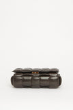 2019 Chocolate Brown Leather Cassette Crossbody Bag