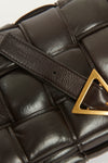 2019 Chocolate Brown Leather Cassette Crossbody Bag
