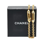 Chanel Logo Chain Necklace Gold Plated