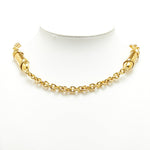 Chanel Logo Chain Necklace Gold Plated
