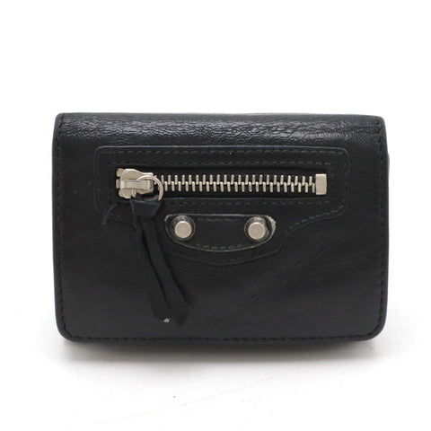 balenciaga Classic Mini Leather Wallet Black