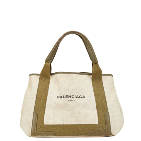 balenciaga Canvas Leather Cabas S Tote Bag