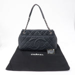 Chanel Matelasse Caviar Skin Chain Tote Bag Shoulder Bag Black