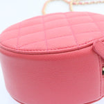 Chanel Matelasse Caviar Skin Chain Shoulder Bag Pink CC Auth 23651A