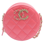 Chanel Matelasse Caviar Skin Chain Shoulder Bag Pink CC Auth 23651A