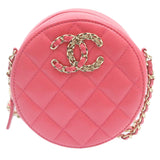 Chanel Matelasse Caviar Skin Chain Shoulder Bag Pink CC Auth 23651A