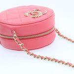 Chanel Matelasse Caviar Skin Chain Shoulder Bag Pink CC Auth 23651A