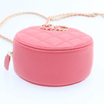 Chanel Matelasse Caviar Skin Chain Shoulder Bag Pink CC Auth 23651A